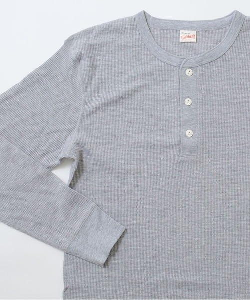 Healthknit(ヘルスニット)の「【Healthknit】ヘンリーネックワッフル長袖パックTEEシャツ サーマル長袖パックTシャツ 601L(Tシャツ/カットソー・メンズ・ホワイト/グレー/ブラック/レッド系その他/グレー×ホワイト/オートミール/ネイビー×ホワイト/ブラック×ホワイト/グリーン/ブラウン・L/M/XL)」の12枚目の写真
