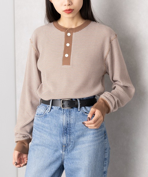 Healthknit(ヘルスニット)の「【Healthknit】ヘンリーネックワッフル長袖パックTEEシャツ サーマル長袖パックTシャツ 601L(Tシャツ/カットソー・メンズ・ホワイト/グレー/ブラック/レッド系その他/グレー×ホワイト/オートミール/ネイビー×ホワイト/ブラック×ホワイト/グリーン/ブラウン・L/M/XL)」の16枚目の写真