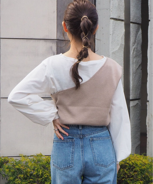 tiptop(ティップトップ)の「2020SS ワンショルダー2wayビスチェセット(ベスト・レディース・ブラック/ベージュ/ブラウン/アイボリー・FREE)」の16枚目の写真