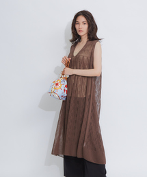 qualite | boussole×qualite 透かし柄シアーニットワンピース(ワンピース)