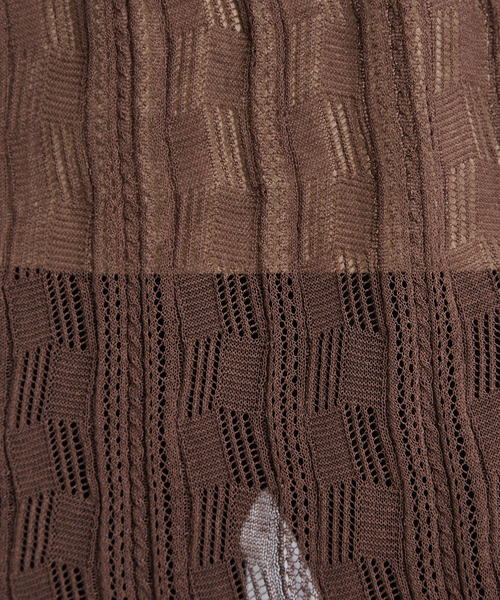 qualite(カリテ)の「boussole×qualite 透かし柄シアーニットワンピース(ワンピース・レディース・ブラウン/オフホワイト/カーキ・フリー)」の16枚目の写真