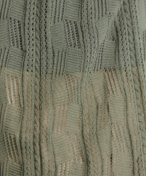 qualite(カリテ)の「boussole×qualite 透かし柄シアーニットワンピース(ワンピース・レディース・ブラウン/オフホワイト/カーキ・フリー)」の7枚目の写真