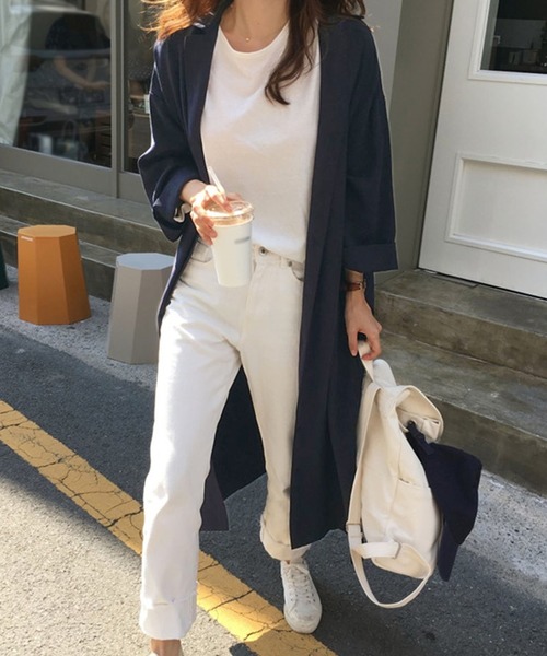 Grandeir(グランディール)の「ミモレ丈 開襟 シャツワンピース(シャツワンピース・レディース・ブラウン/ネイビー・M)」の5枚目の写真