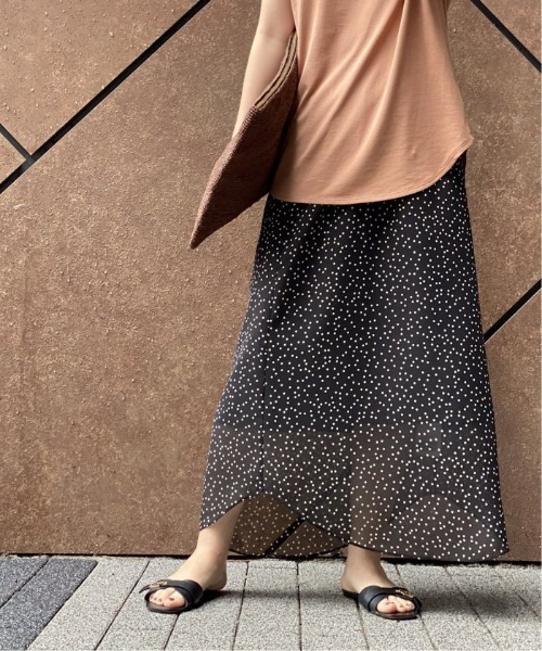Noble（ノーブル）の「シアーシフォンラウンドテールスカート(ドット  