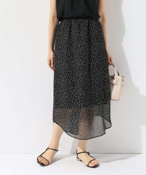 Noble（ノーブル）の「シアーシフォンラウンドテールスカート(ドット  