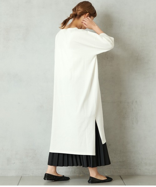 PUAL CE CIN(ピュアルセシン)の「【Du noir】シルケット天竺刺繍ロングT(Tシャツ/カットソー・レディース・ホワイト系その他/ブラック系その他/ブラック/ホワイト・FREE)」の14枚目の写真