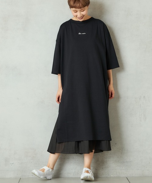 PUAL CE CIN(ピュアルセシン)の「【Du noir】シルケット天竺刺繍ロングT(Tシャツ/カットソー・レディース・ホワイト系その他/ブラック系その他/ブラック/ホワイト・FREE)」の16枚目の写真
