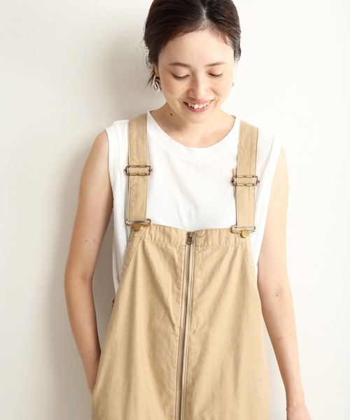 SLOBE IENA（スローブイエナ）の「ドライコットンタンクトップ【手洗い可能】◆（Tシャツ/カットソー・レディース・ホワイト/ブラック/ブラウン・FREE）」の2枚目の写真