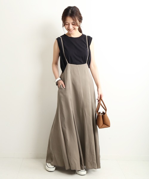 SLOBE IENA（スローブイエナ）の「ドライコットンタンクトップ【手洗い可能】◆（Tシャツ/カットソー・レディース・ホワイト/ブラック/ブラウン・FREE）」の12枚目の写真