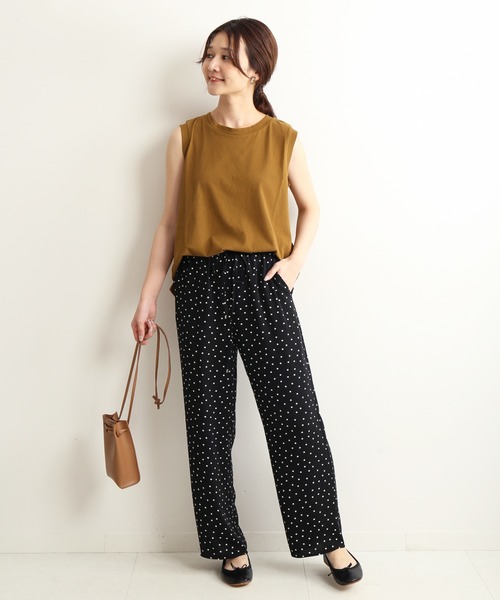 SLOBE IENA（スローブイエナ）の「ドライコットンタンクトップ【手洗い可能】◆（Tシャツ/カットソー・レディース・ホワイト/ブラック/ブラウン・FREE）」の16枚目の写真