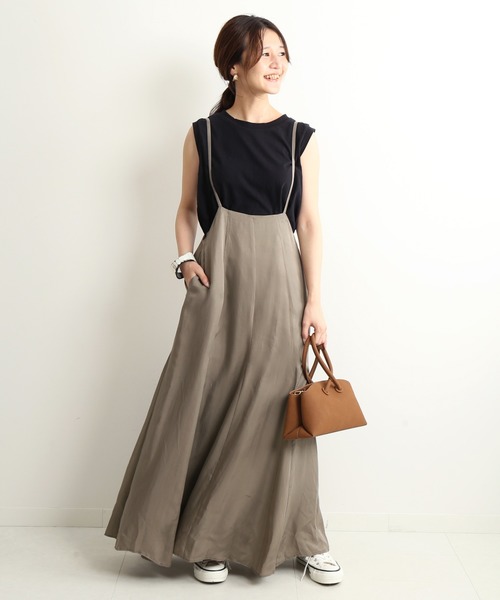 SLOBE IENA（スローブイエナ）の「ドライコットンタンクトップ【手洗い可能】◆（Tシャツ/カットソー・レディース・ホワイト/ブラック/ブラウン・FREE）」の15枚目の写真