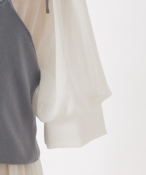 one after another NICE CLAUP(ワンアフターアナザーナイスクラップ)の「ビスチェ付き前後2Wayシアーワンピース(ワンピース・レディース・オフホワイト/モカ/コーラル・FREE)」の14枚目の写真