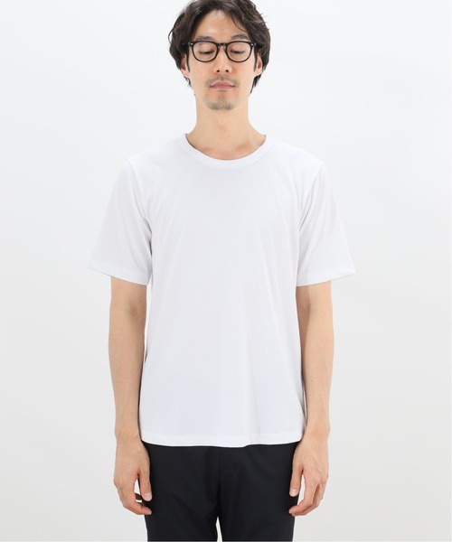 WWS（ワークウェアスーツ）の「【WWS / ワークウェアスーツ】 417 別注 POLYTTON ラウンド TEE（Tシャツ/カットソー・メンズ・ブラック/ホワイト・SMALL/MEDIUM/LARGE/X-LARGE）」の4枚目の写真