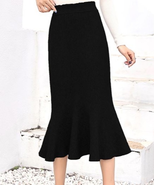 Diosfront(ディオスフロント)の「ニットマーメイドスカート(スカート・レディース・ブラック/グレー/ライトベージュ・FREE)」の16枚目の写真