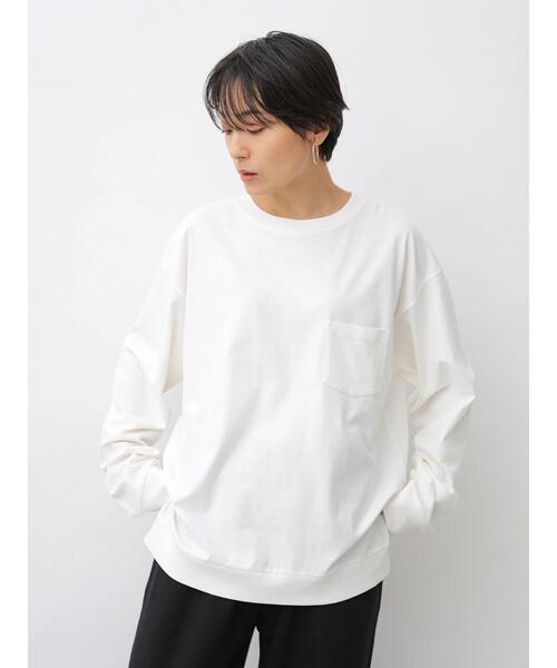 AMERICAN HOLIC（アメリカンホリック）の「裾スリットドロップショルダーカットプルオーバー1 ＊〇（Tシャツ/カットソー・レディース・チャコールグレー/オフホワイト/モカ/ホワイト系その他4/ブルー系その他2・M/L）」の11枚目の写真