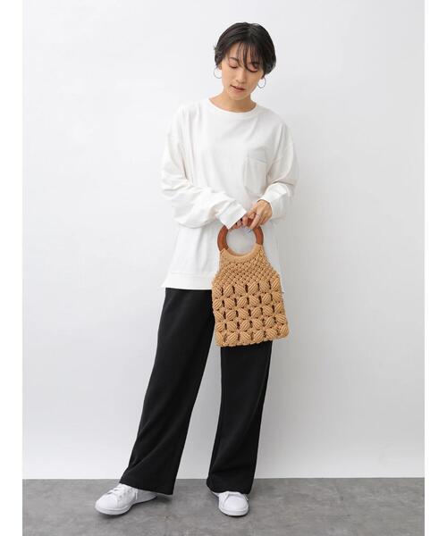 AMERICAN HOLIC（アメリカンホリック）の「裾スリットドロップショルダーカットプルオーバー1 ＊〇（Tシャツ/カットソー・レディース・チャコールグレー/オフホワイト/モカ/ホワイト系その他4/ブルー系その他2・M/L）」の18枚目の写真