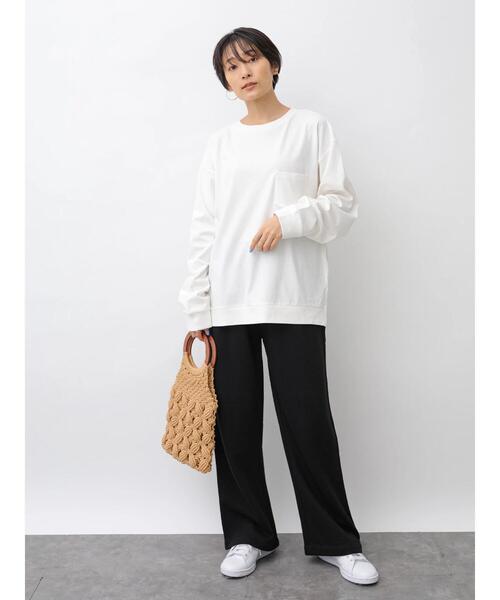 AMERICAN HOLIC（アメリカンホリック）の「裾スリットドロップショルダーカットプルオーバー1 ＊〇（Tシャツ/カットソー・レディース・チャコールグレー/オフホワイト/モカ/ホワイト系その他4/ブルー系その他2・M/L）」の19枚目の写真