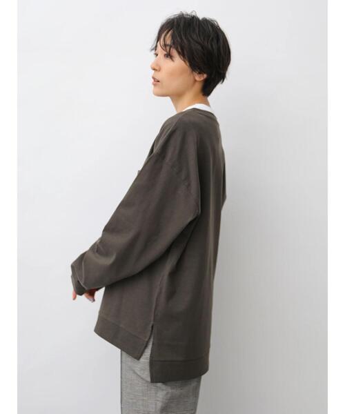 AMERICAN HOLIC（アメリカンホリック）の「裾スリットドロップショルダーカットプルオーバー1 ＊〇（Tシャツ/カットソー・レディース・チャコールグレー/オフホワイト/モカ/ホワイト系その他4/ブルー系その他2・M/L）」の20枚目の写真