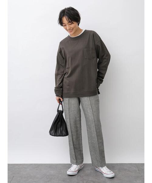 AMERICAN HOLIC（アメリカンホリック）の「裾スリットドロップショルダーカットプルオーバー1 ＊〇（Tシャツ/カットソー・レディース・チャコールグレー/オフホワイト/モカ/ホワイト系その他4/ブルー系その他2・M/L）」の21枚目の写真