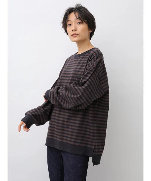 AMERICAN HOLIC（アメリカンホリック）の「裾スリットドロップショルダーカットプルオーバー1 ＊〇（Tシャツ/カットソー・レディース・チャコールグレー/オフホワイト/モカ/ホワイト系その他4/ブルー系その他2・M/L）」の5枚目の写真