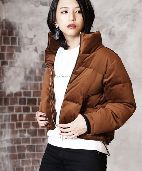 ARCANUM DESIGN（アルカナムデザイン）の「VELOR STAND DOWN JACKET【低身長対応XS、Sサイズあり】（ダウンジャケット/コート・レディース・ブラック/ブラウン・S/M/XS）」の8枚目の写真
