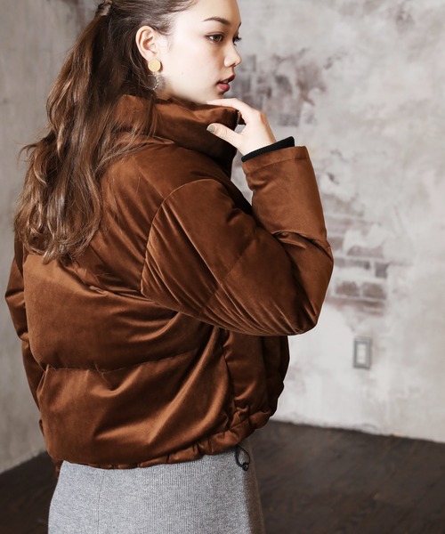 ARCANUM DESIGN（アルカナムデザイン）の「VELOR STAND DOWN JACKET【低身長対応XS、Sサイズあり】（ダウンジャケット/コート・レディース・ブラック/ブラウン・S/M/XS）」の12枚目の写真