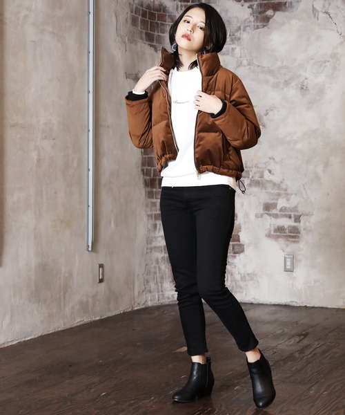 ARCANUM DESIGN（アルカナムデザイン）の「VELOR STAND DOWN JACKET【低身長対応XS、Sサイズあり】（ダウンジャケット/コート・レディース・ブラック/ブラウン・S/M/XS）」の14枚目の写真