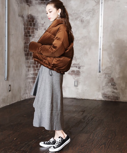 ARCANUM DESIGN（アルカナムデザイン）の「VELOR STAND DOWN JACKET【低身長対応XS、Sサイズあり】（ダウンジャケット/コート・レディース・ブラック/ブラウン・S/M/XS）」の4枚目の写真