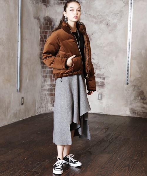 ARCANUM DESIGN（アルカナムデザイン）の「VELOR STAND DOWN JACKET【低身長対応XS、Sサイズあり】（ダウンジャケット/コート・レディース・ブラック/ブラウン・S/M/XS）」の10枚目の写真