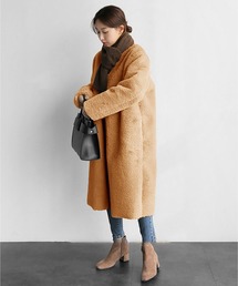 Ritzy（リッツィー）の「フェイクファーノーカラーロングコート（チェスターコート）」