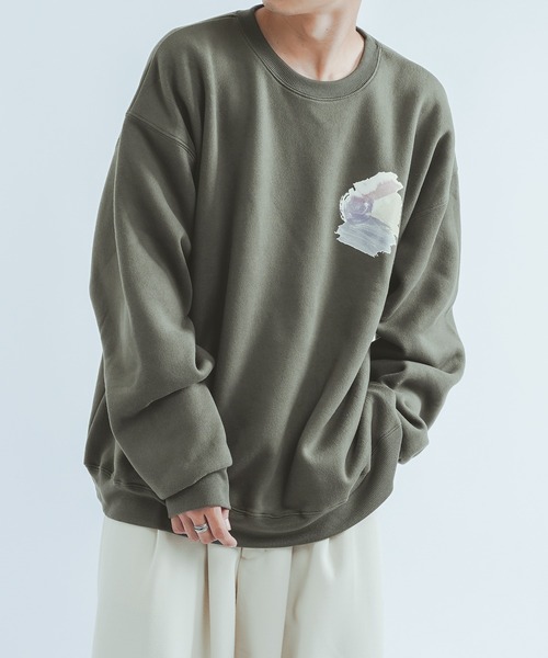 epnok(エプノック)の「アートグラフィックスウェット(スウェット・メンズ・グリーン/ベージュ/ブラウン・LARGE/MEDIUM)」の3枚目の写真
