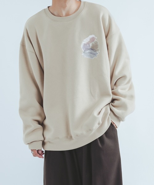 epnok(エプノック)の「アートグラフィックスウェット(スウェット・メンズ・グリーン/ベージュ/ブラウン・LARGE/MEDIUM)」の2枚目の写真