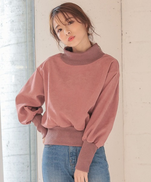 KOBE LETTUCE（コウベレタス）の「リブドッキングプルオーバートップス（その他トップス・レディース・ベージュ系その他/ライトベージュ/ブラック系その他/ピンク系その他・FREE）」の4枚目の写真