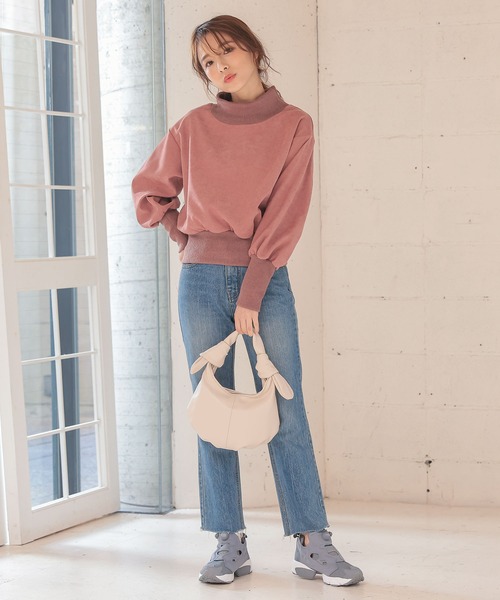 KOBE LETTUCE（コウベレタス）の「リブドッキングプルオーバートップス（その他トップス・レディース・ベージュ系その他/ライトベージュ/ブラック系その他/ピンク系その他・FREE）」の9枚目の写真