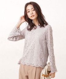 NANO universe | リーフレースバックボタンブラウス (セットアップ可)(シャツ/ブラウス)