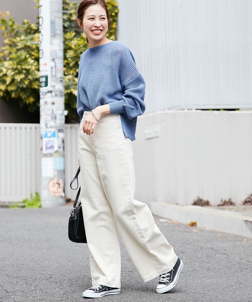 CIAOPANIC TYPY（チャオパニックティピー）の「【ZOZOTOWN限定】メッシュニットトップス/サイドスリット（ニット/セーター・レディース・チャコールグレー/オフホワイト/ブルー・ONE SIZE）」の17枚目の写真