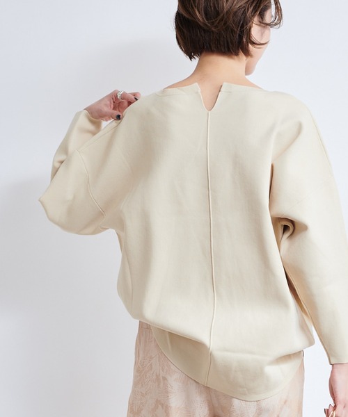 DouDou(ドゥドゥ)の「バックスリットナイロンスムースプルオーバー(ニット/セーター・レディース・ベージュ/オフホワイト/ミント・FREE)」の1枚目の写真