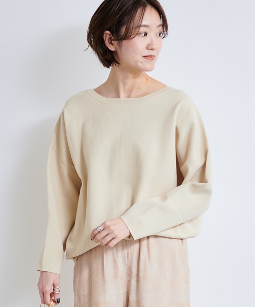 DouDou(ドゥドゥ)の「バックスリットナイロンスムースプルオーバー(ニット/セーター・レディース・ベージュ/オフホワイト/ミント・FREE)」の16枚目の写真