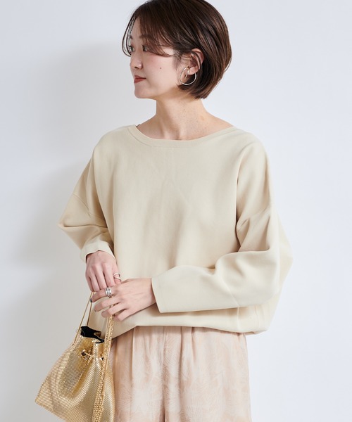 DouDou(ドゥドゥ)の「バックスリットナイロンスムースプルオーバー(ニット/セーター・レディース・ベージュ/オフホワイト/ミント・FREE)」の17枚目の写真