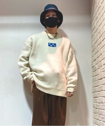 DANKE SCHON | DankeSchon/ダンケシェーン/ロゴ刺繍クルーネックニット(ニット/セーター)