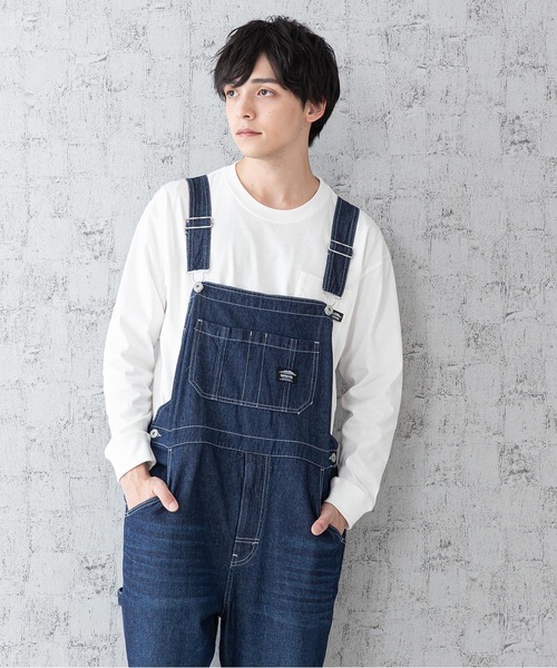 OUTDOOR PRODUCTS】デニムオーバーオール ゆったりめシルエット