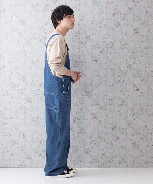 デニムオーバーオール WEB限定】ストレッチデニムニットオーバーオール【WebLimited