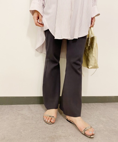 SHENERY（シーナリー）の「ICE COTTON総針ニットフレアパンツ（その他パンツ・レディース・ブルー/グレー系その他・FREE）」の4枚目の写真