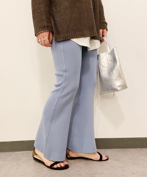 SHENERY（シーナリー）の「ICE COTTON総針ニットフレアパンツ（その他パンツ・レディース・ブルー/グレー系その他・FREE）」の10枚目の写真