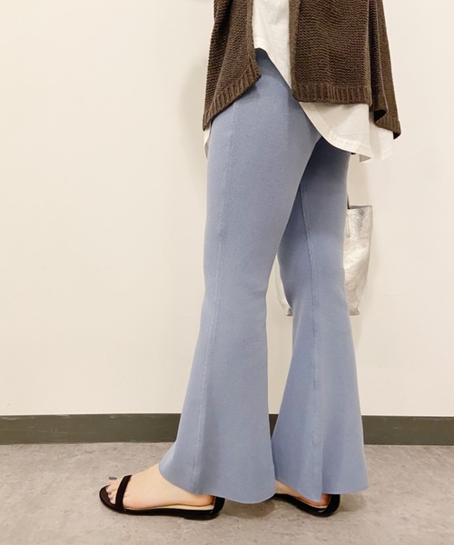SHENERY（シーナリー）の「ICE COTTON総針ニットフレアパンツ（その他パンツ・レディース・ブルー/グレー系その他・FREE）」の11枚目の写真