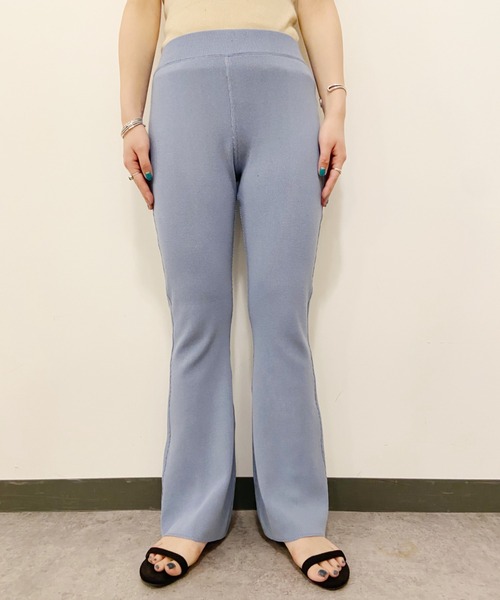 SHENERY（シーナリー）の「ICE COTTON総針ニットフレアパンツ（その他パンツ・レディース・ブルー/グレー系その他・FREE）」の15枚目の写真