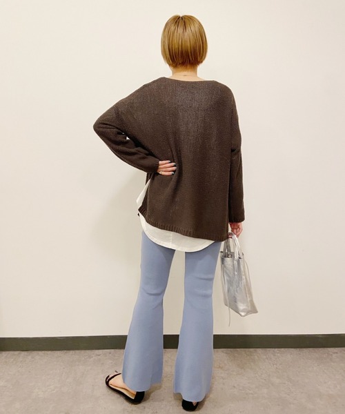 SHENERY（シーナリー）の「ICE COTTON総針ニットフレアパンツ（その他パンツ・レディース・ブルー/グレー系その他・FREE）」の14枚目の写真