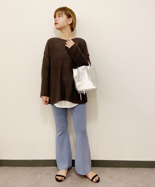 SHENERY（シーナリー）の「ICE COTTON総針ニットフレアパンツ（その他パンツ・レディース・ブルー/グレー系その他・FREE）」の13枚目の写真