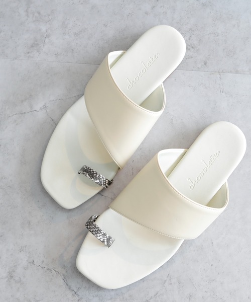 chocolates（チョコラテス）の「フラットトングサンダル【日本製】（サンダル・レディース・ブラック/ダークブラウン/クリーム/ホワイト・LL/S/M/L）」の9枚目の写真