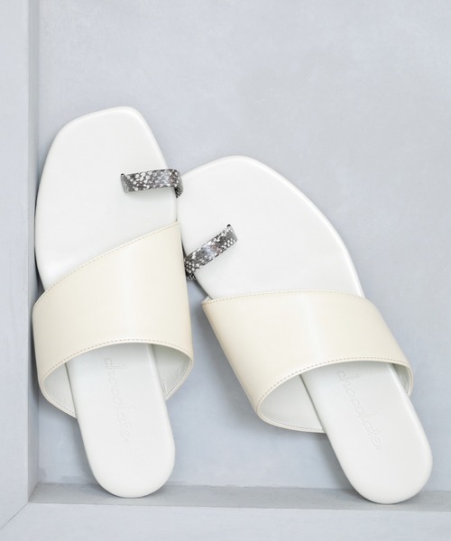 chocolates（チョコラテス）の「フラットトングサンダル【日本製】（サンダル・レディース・ブラック/ダークブラウン/クリーム/ホワイト・LL/S/M/L）」の15枚目の写真